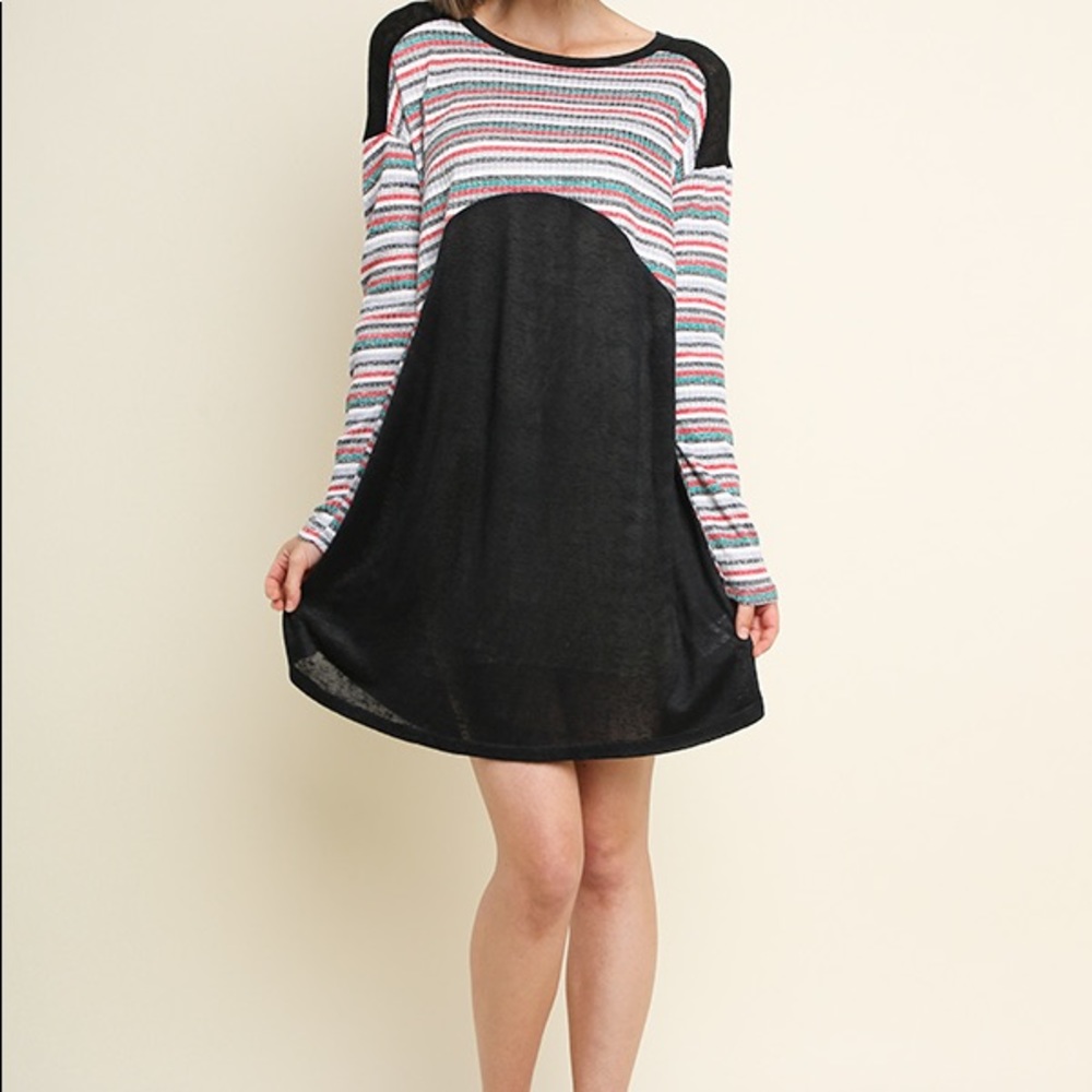 Umgee waffle knit long sleeve knit dress NWT